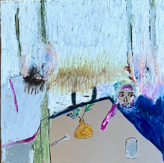 Pia Coronel - Domestic Hallucination, 2025, ink and oil pastel on aluminum